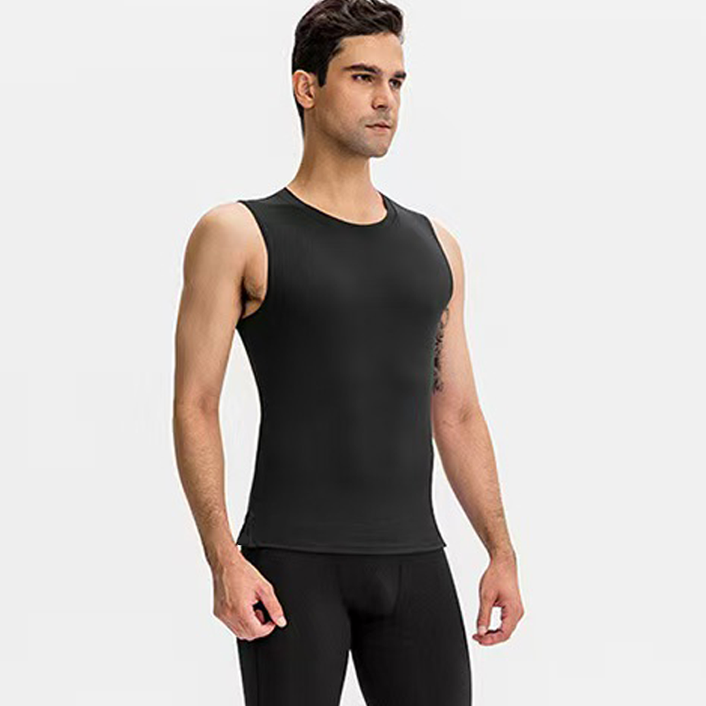 Running Hydration Vest - 男性ソリッドカラークイックドライノースリーブトップファッション高弾性肌に優しいタイトベストデイリートレーニングランニングジムフィットネススポーツ