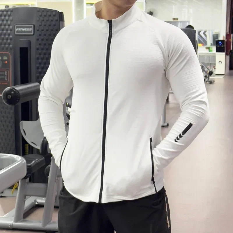 Running Gear Jacket - メンズジムタイツ,ランニングジャケット,伸縮性のあるアウターウェア,屋外サイクリング,通気性のあるコンプレッショントップス