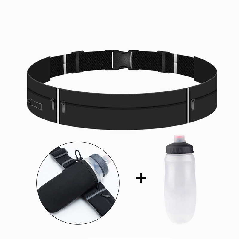 Running Gear To Hold Phone - ランニングベルトウエストバッグ ウォーターボトル付き 550ml 女性用スポーツファニーパック 男性用電話ポーチ ジョギングジムバッグ