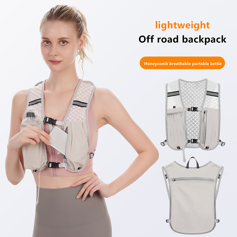 Running Hydration Vest - 新しいランニングウォーターボトル収納ベスト軽量ランニングベスト反射ハイドレーションウォーターチェストパック電話ホルダー付き 1PC