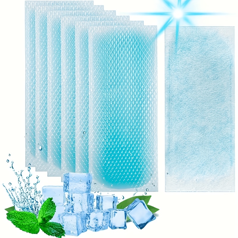 Energy Gel Pack - 8 個のジェル冷却パッチ使い捨て自己粘着コールドパックポータブル滑り止め固体ゴムクールステッカー額首体用