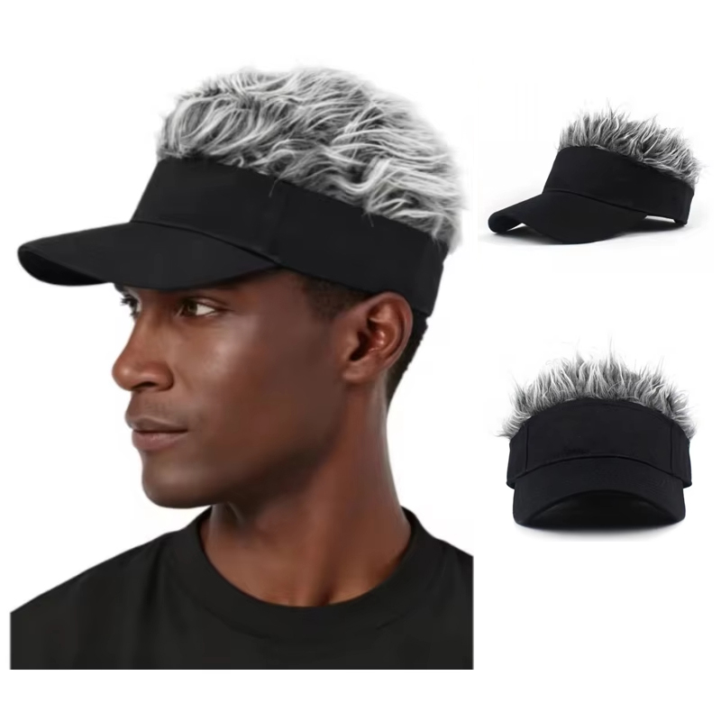 Running Gear Hat - 合成ゴルフ野球帽スポーツランニングハイキングサンハットファンシーパーティーヒップホップダンスキャップバイザーメンズスパイクウィッグヘアフィッシングハット