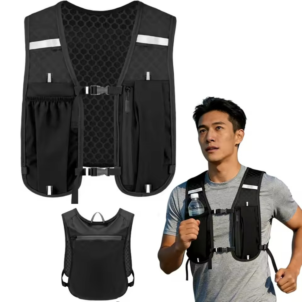 Running Hydration Vest - 男女兼用ランニングハイドレーションベスト、防水性、通気性、ランニング、ハイキング、サイクリング、トレイルランニング、マラソン用バックパック