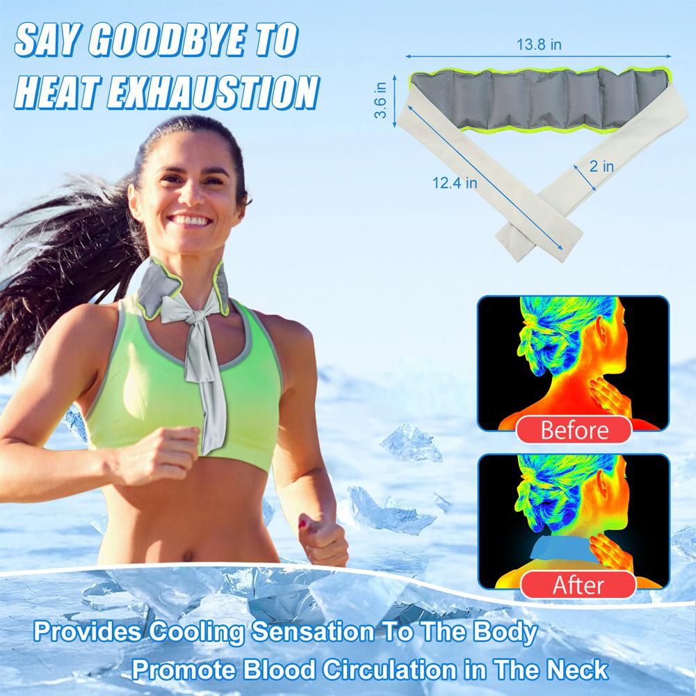 Energy Gel Pack - 再利用可能な冷却アイスネックラップ、冷感ジェルスカーフ、夏用頭肩冷却パック、サイクリングや屋外作業用の物理的熱緩和バンド