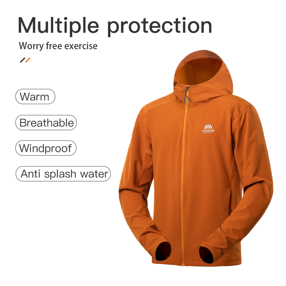 Aonijie-男性用フード付きジャケット,防風,防熱,キャ - Running Gear Jacket のレビューと価格