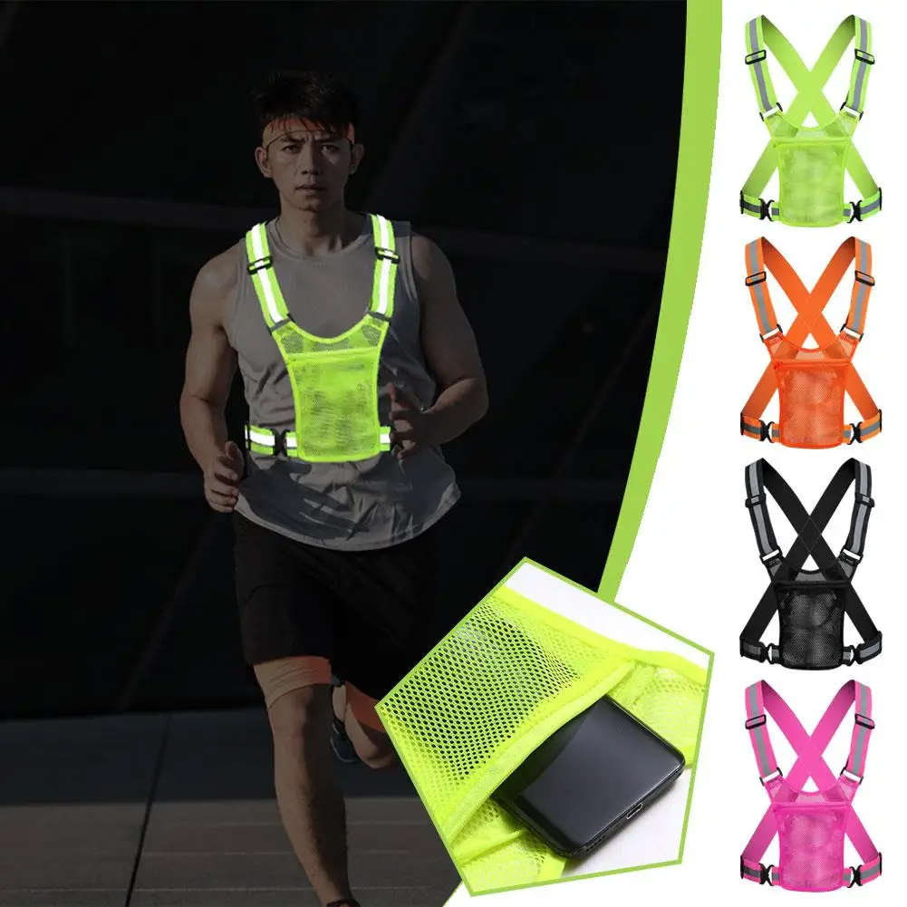 反射安全ベスト 軽量調節可能な伸縮ベストジャケット 交通整理 - Running Gear Jacket のレビューと価格