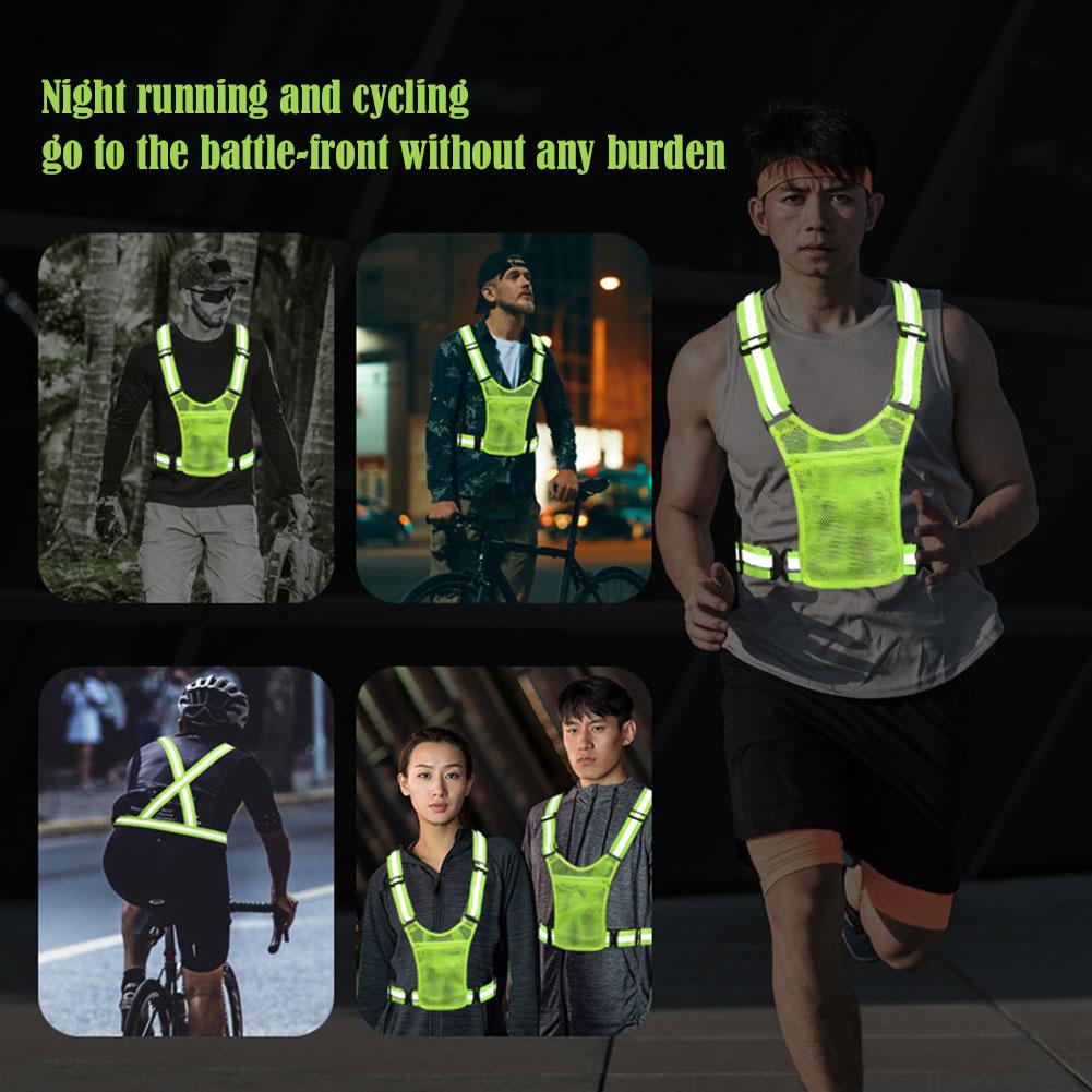 反射安全ベスト 軽量調節可能な伸縮ベストジャケット 交通整理 - Running Gear Jacket のレビューと価格