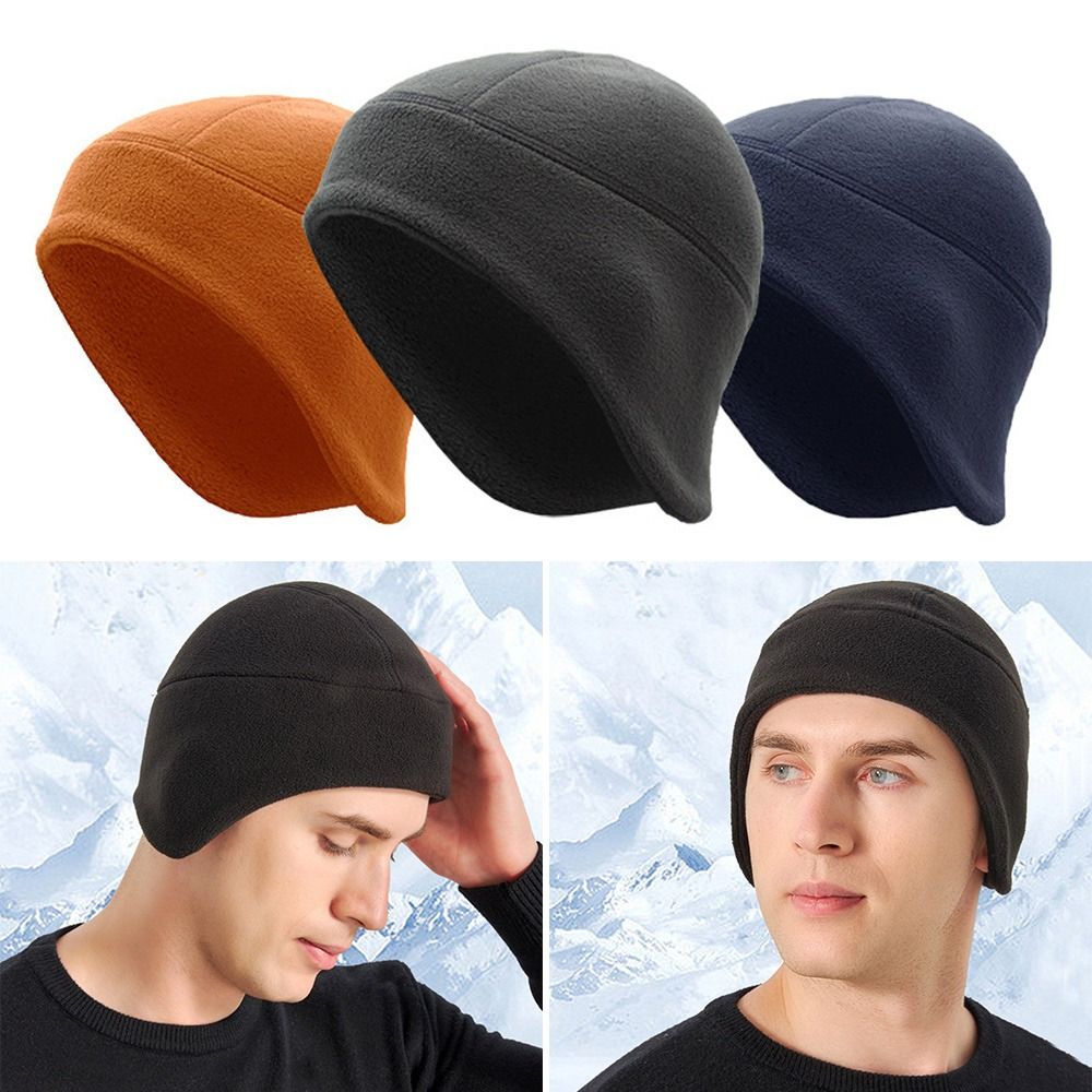 冬用ポーラーフリースビーニー帽 暖かいルーズフィットランニン - Running Gear Hat のレビューと価格