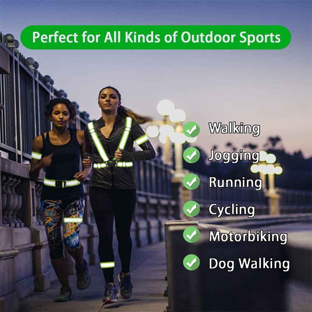 反射ストラップ付きナイトワークセキュリティジャケット,サイク - Running Gear Jacket のレビューと価格
