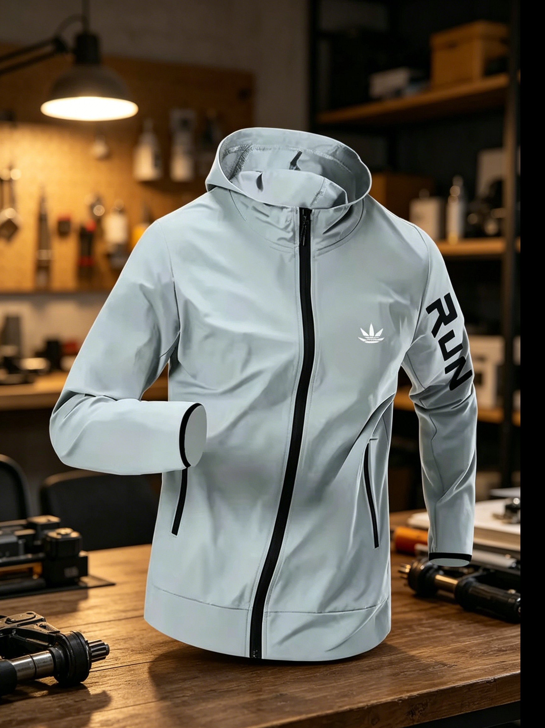 メンズ ランニング フード付き ウィンドブレーカー ジャケッ - Running Gear Jacket のレビューと価格