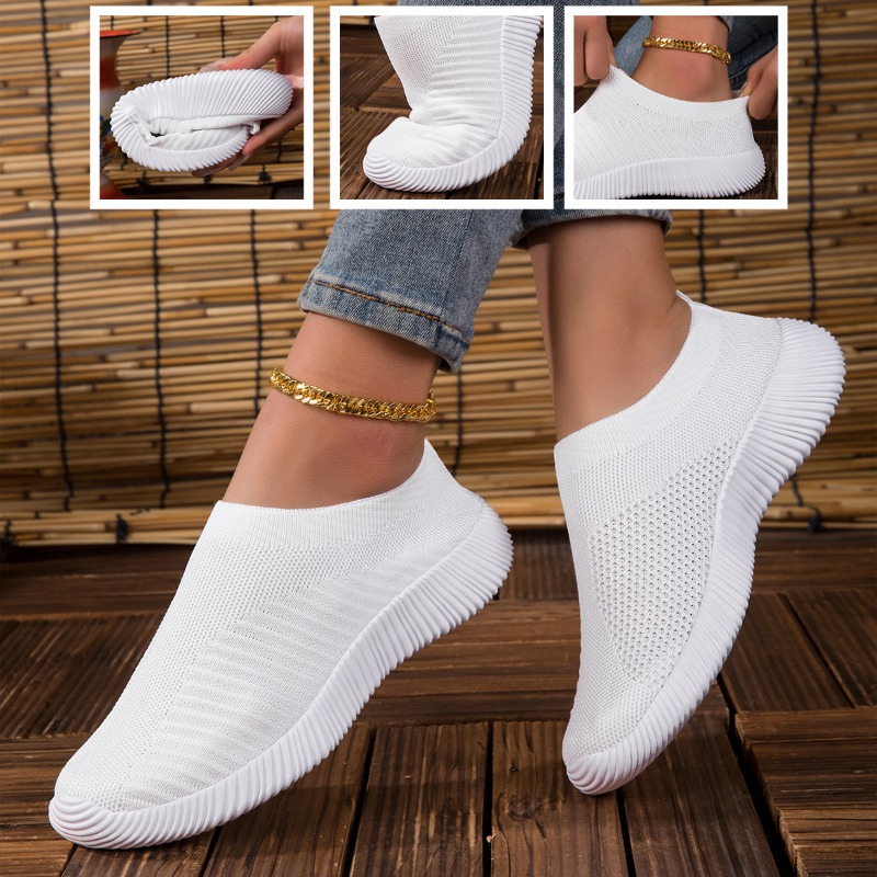 レディーススニーカー 通気性ニットメッシュ 快適フラットレー - Running Gear Ladies のレビューと価格