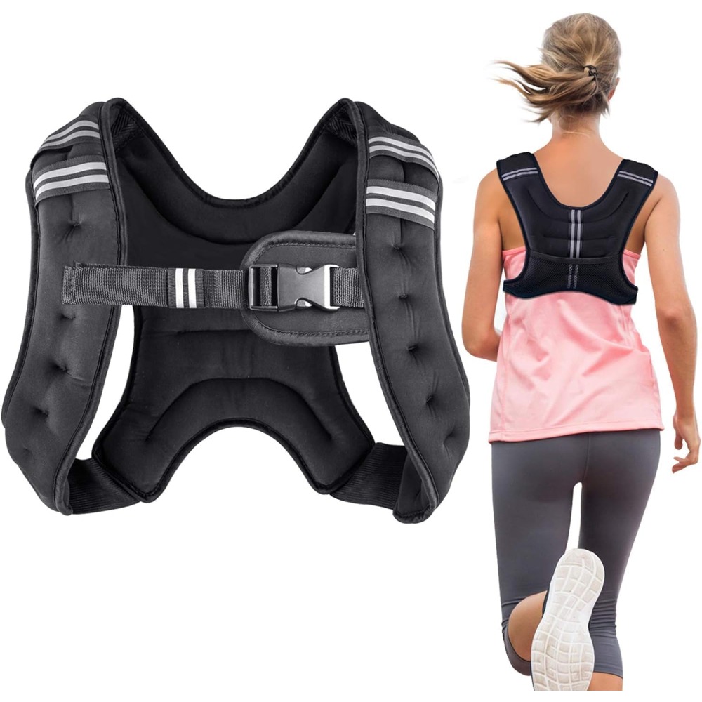 フィットネスウェイトベスト、鉄製ペレット入り、調節可能なスト - Running Hydration Vest のレビューと価格
