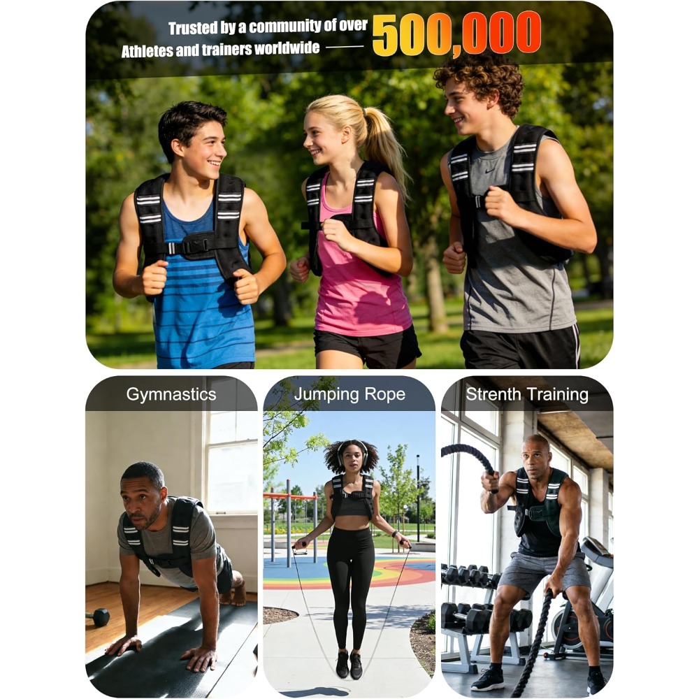 フィットネスウェイトベスト、鉄製ペレット入り、調節可能なスト - Running Hydration Vest のレビューと価格