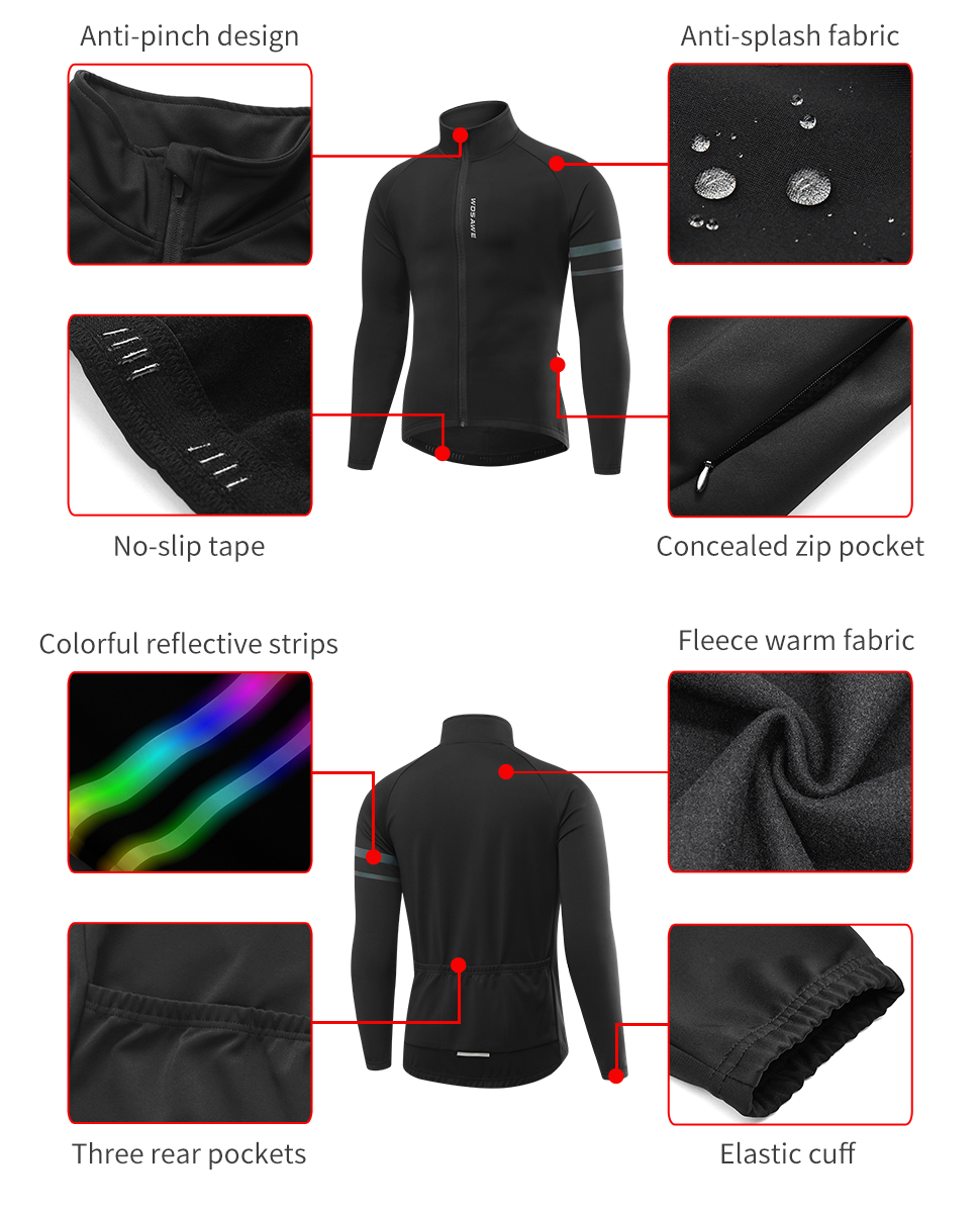 WOSAWE メンズサーマルウィンターサイクリングジャケット - Running Gear Jacket のレビューと価格